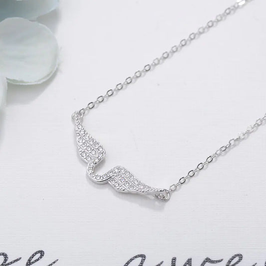 S925 Silver Angel Wings Necklace for Women